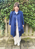 Donkerblauwe trench - maat L