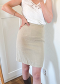 100% beige linnen rok - maat XS