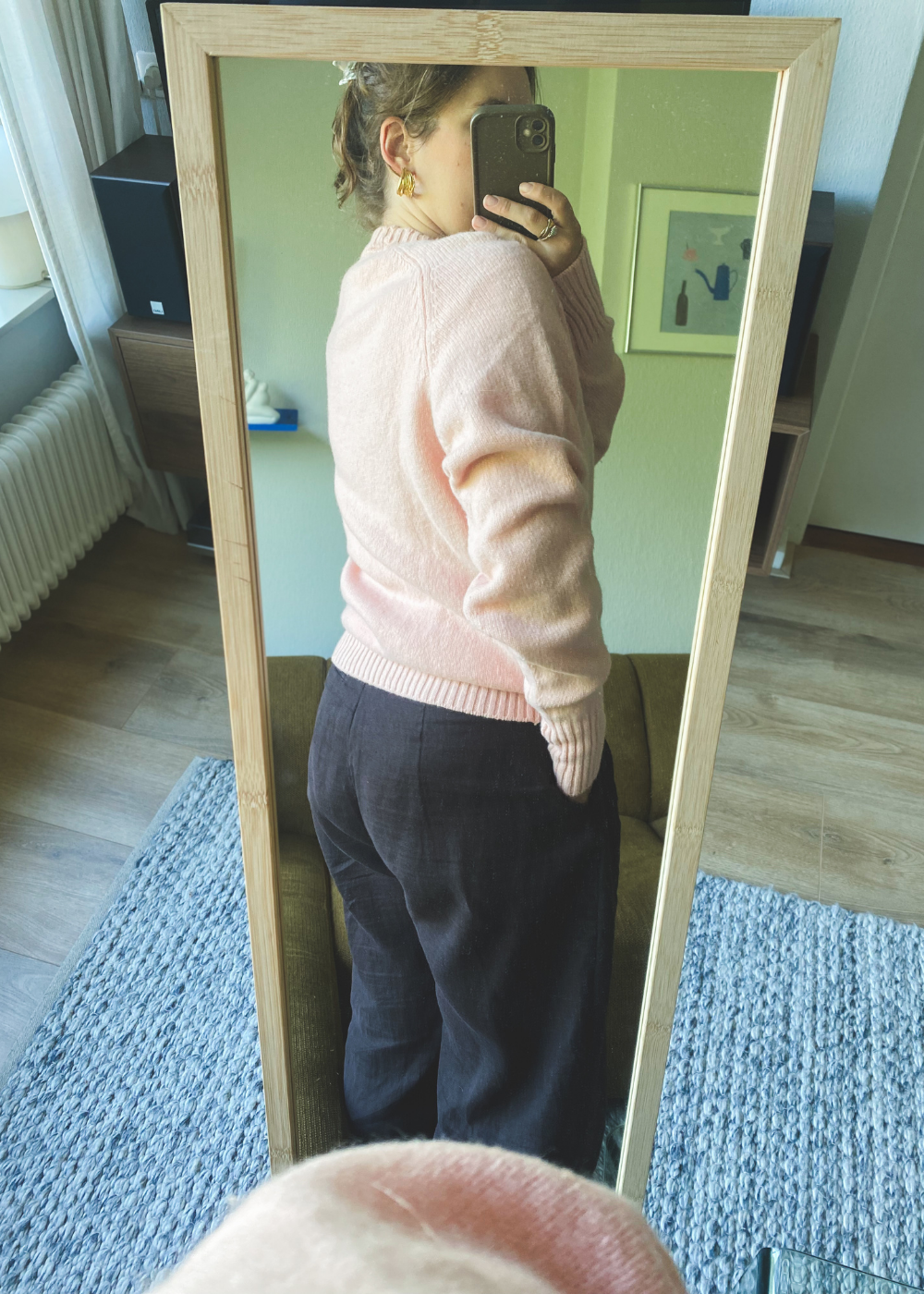 100% lamswollen roze trui - maat S/M