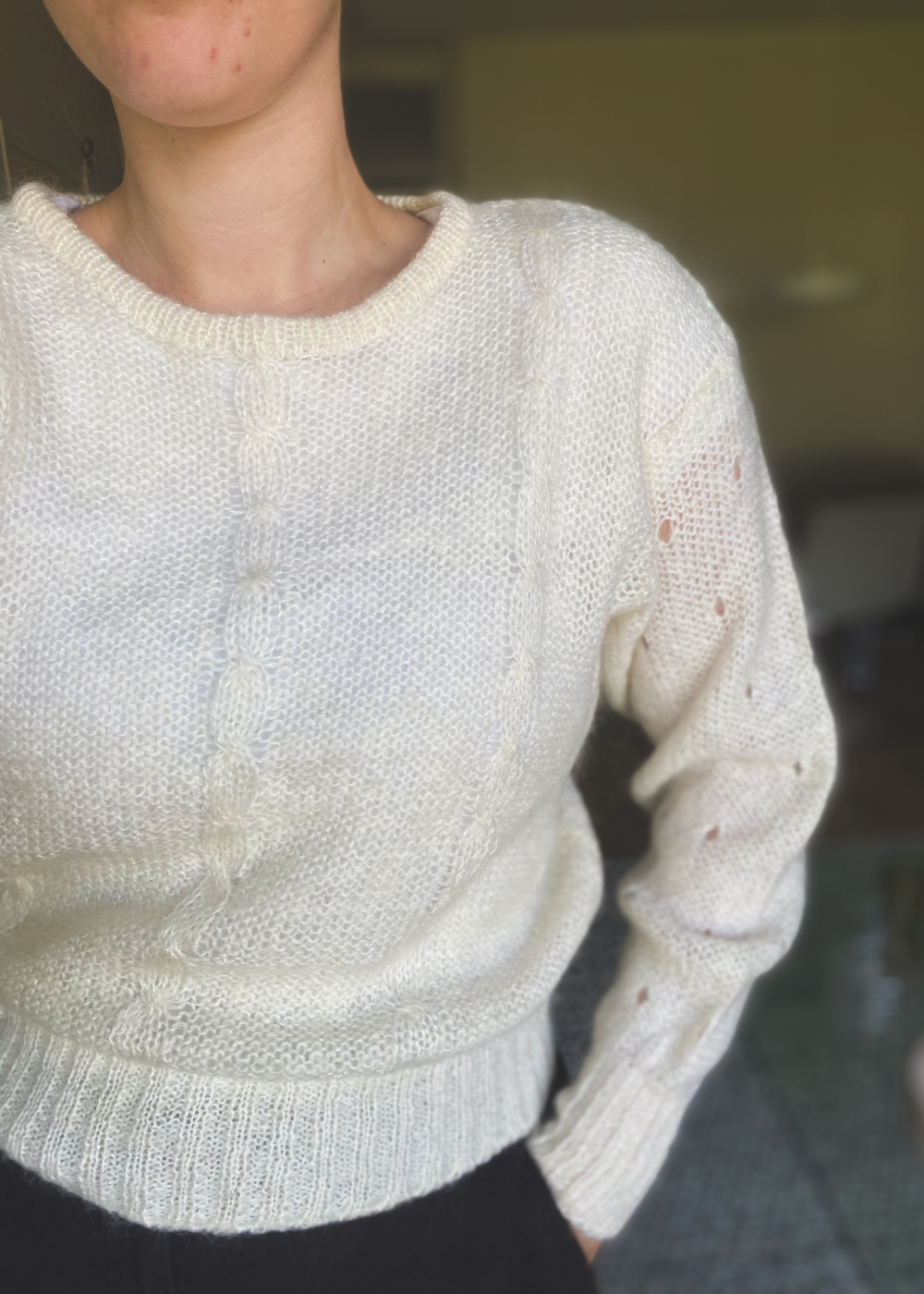 Wit mohair-mix trui