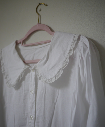 Witte blouse met kraag | m/l | Luna