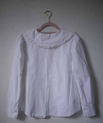 Witte blouse met kraag | m/l | Luna
