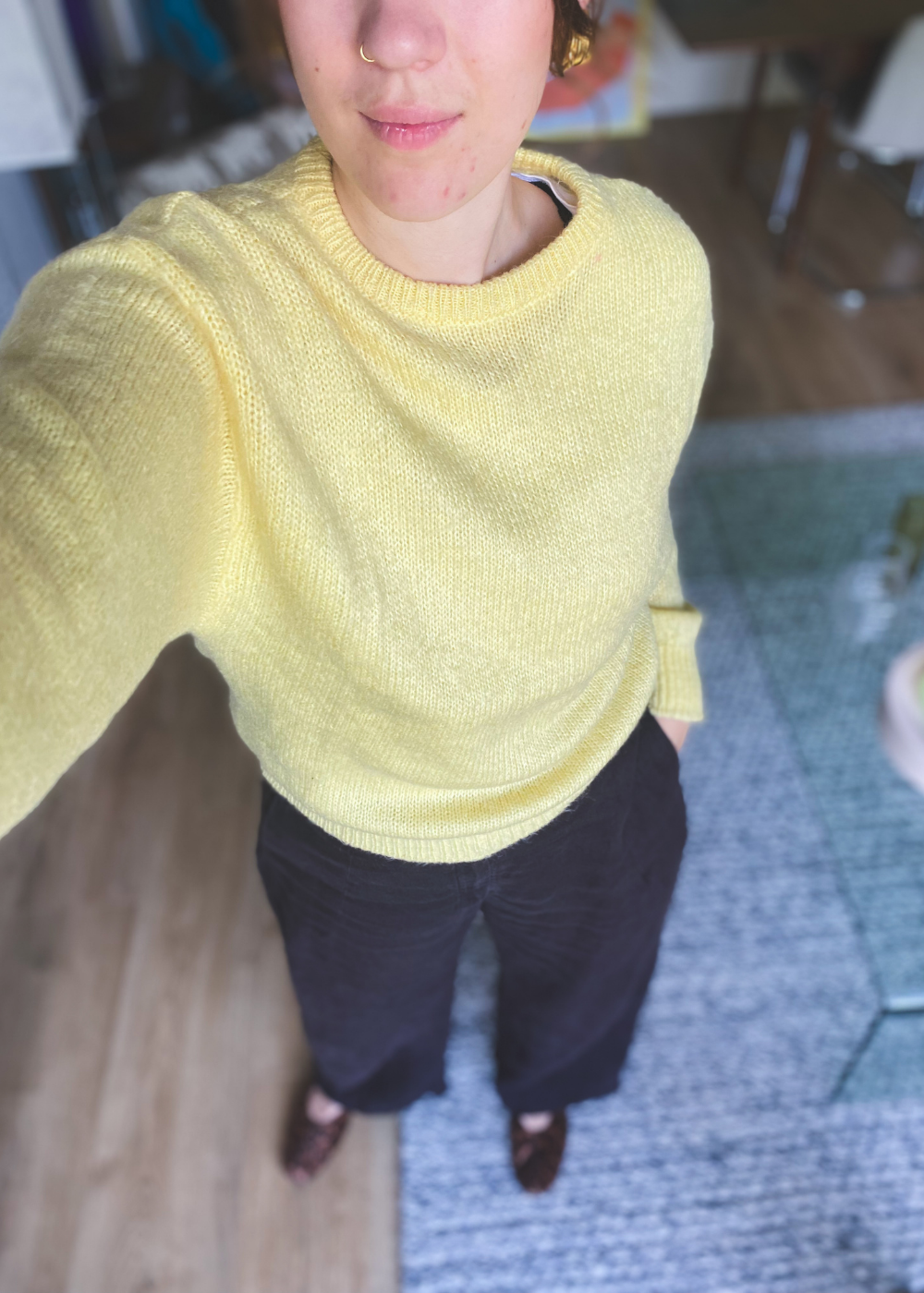 Gele wollen trui - maat S/M