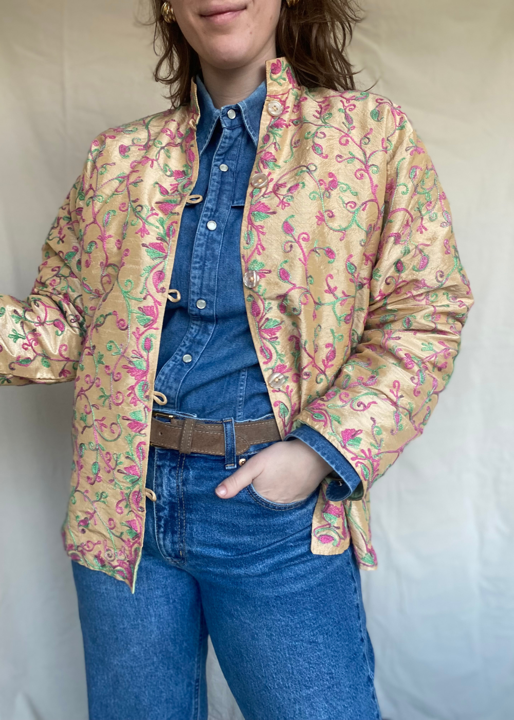 Viscose embroidered jasje/vest - maat M/L