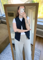 Linnen/viscose zwart gilet - maat L/XL