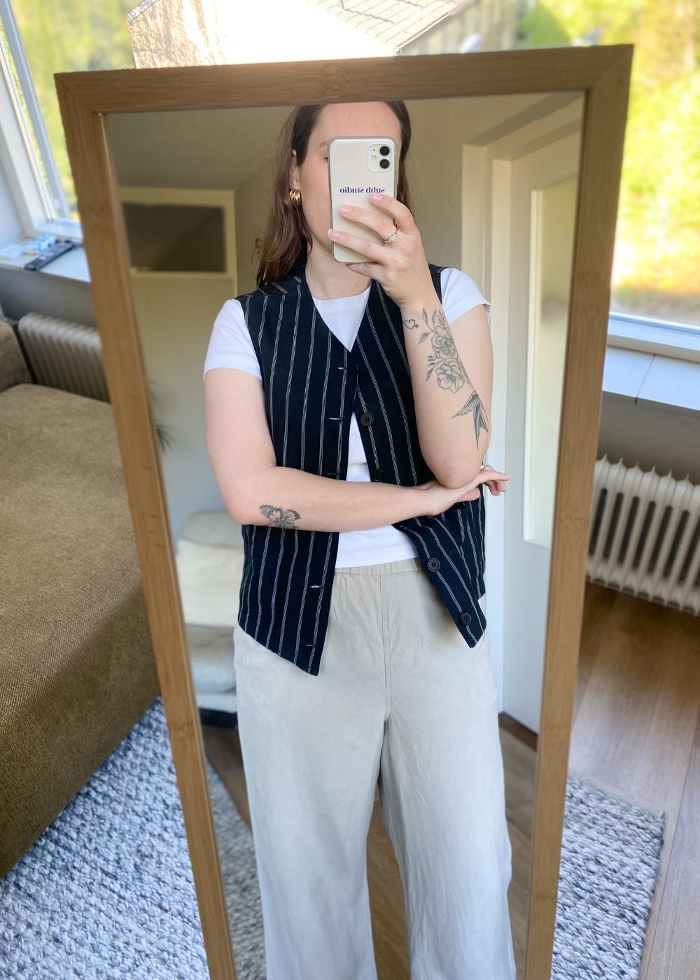 Linnen/viscose zwart gilet - maat L/XL