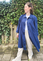 Donkerblauwe trench - maat L