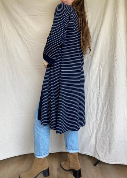 Donkerblauw vest met strepen - maat S/M