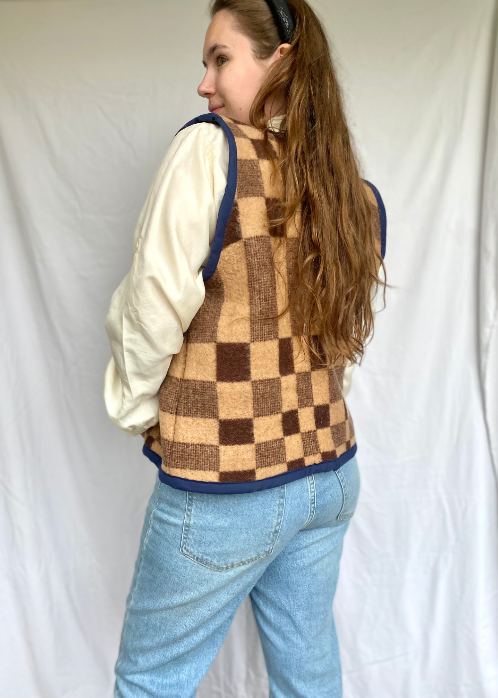 Wollen bruine gilet - maat M tot XL
