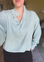 Lichtblauwe cashmere/zijde - maat L/XL