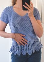 Lichtblauwe gebreide top - maat S/M