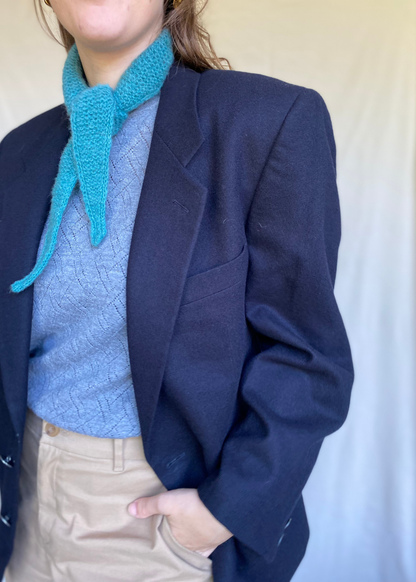 Blauw mohair sjaaltje