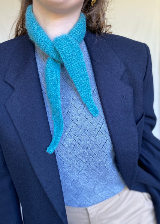 Blauw mohair sjaaltje