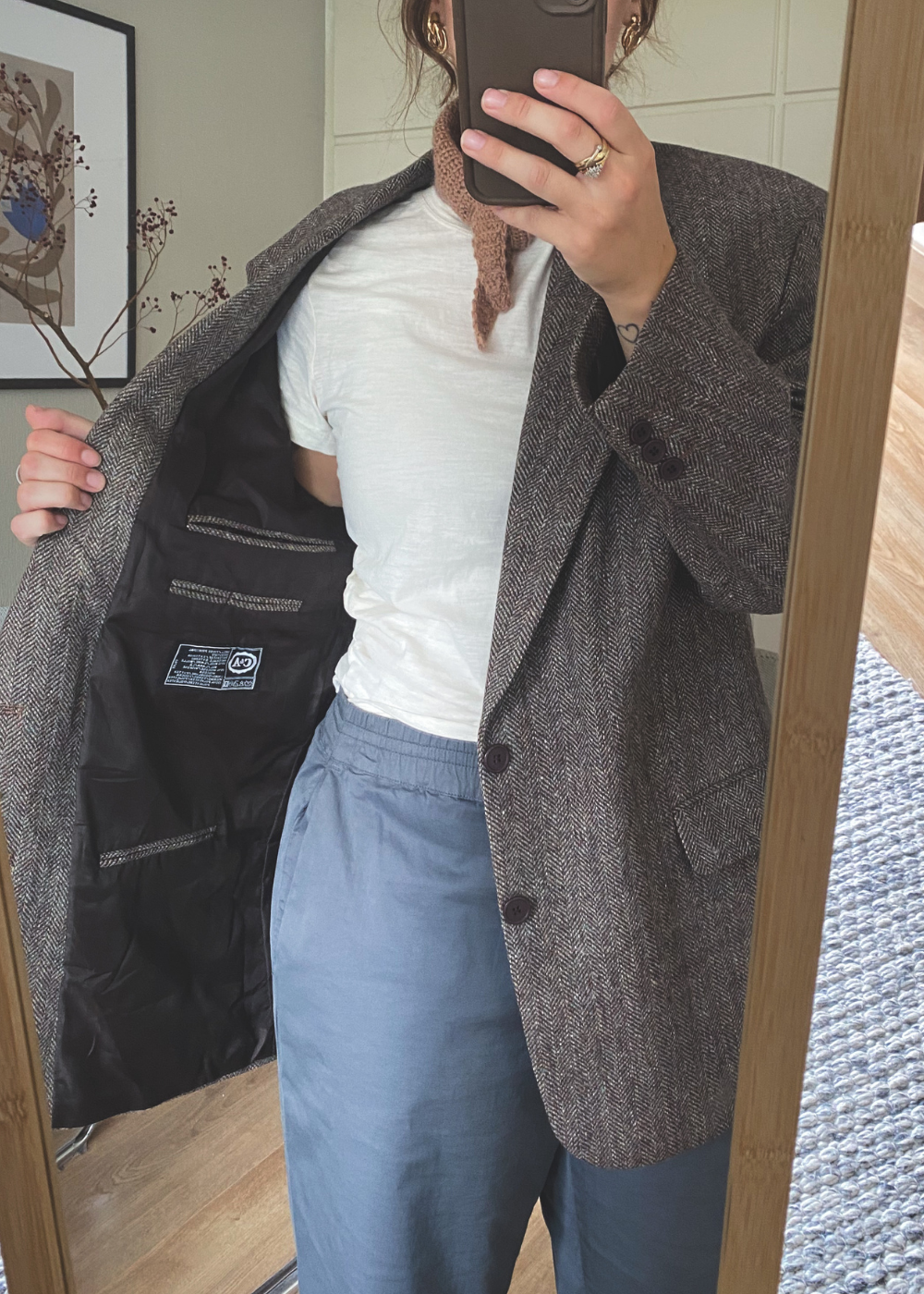 Bruin/grijze blazer - maat L/XL