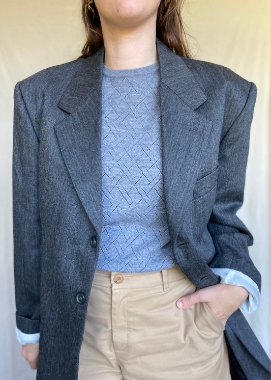 Klassieke grijze blazer - maat L/XL