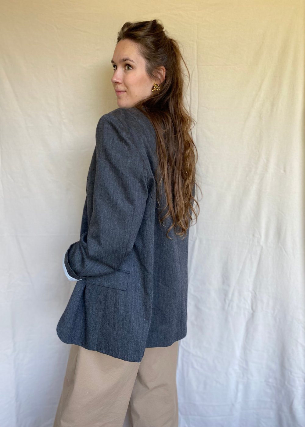 Klassieke grijze blazer - maat L/XL