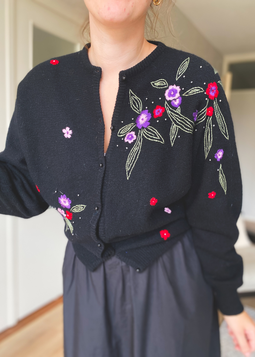 Zwart wol vest - maat M/L