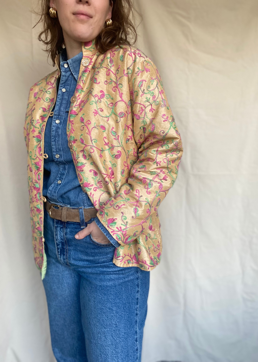 Viscose embroidered jasje/vest - maat M/L