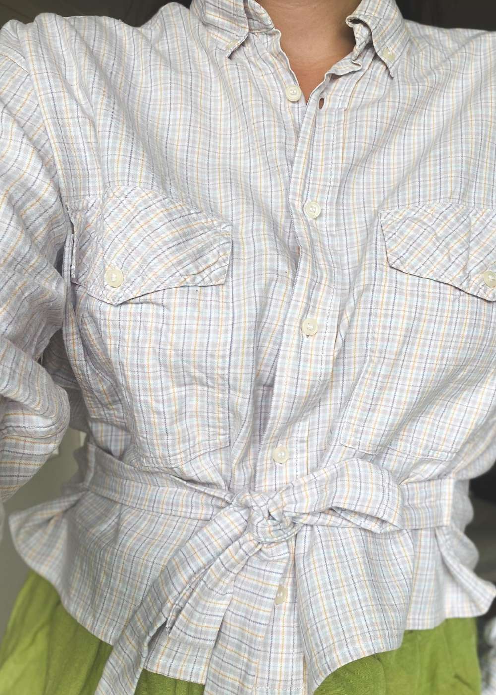 Remade geruiten blouse - maat L