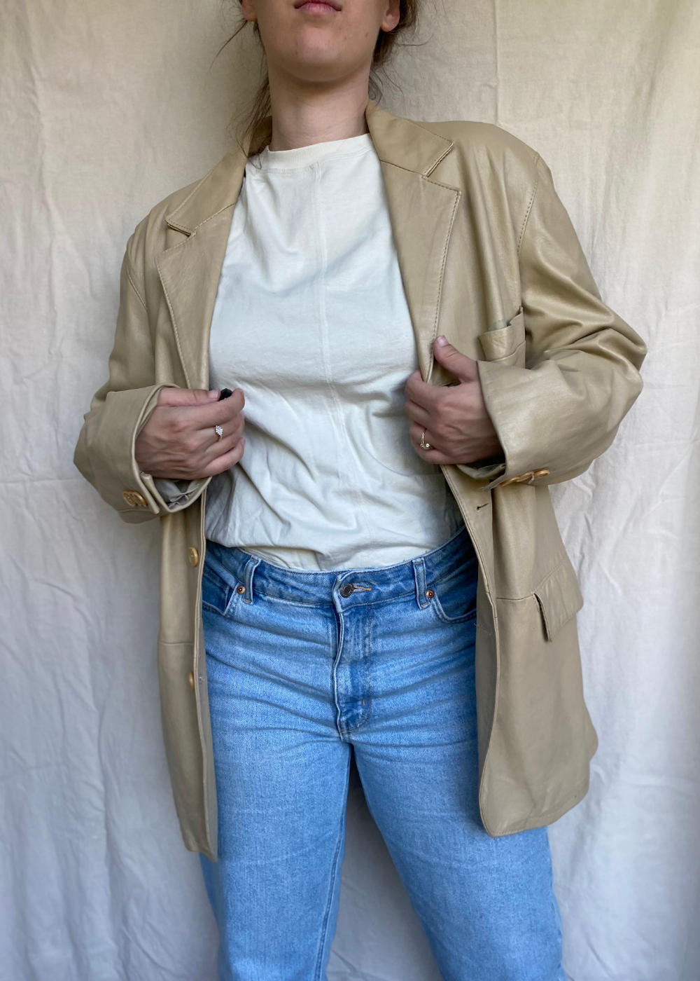 Licht beige dames jas - maat L/XL