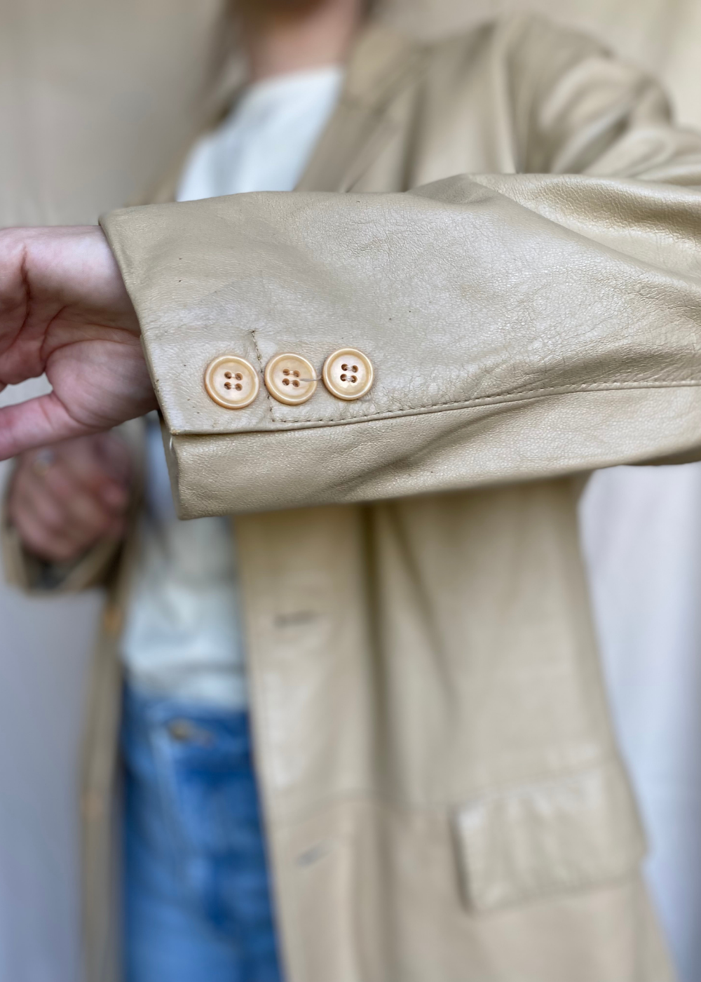 Licht beige dames jas - maat L/XL