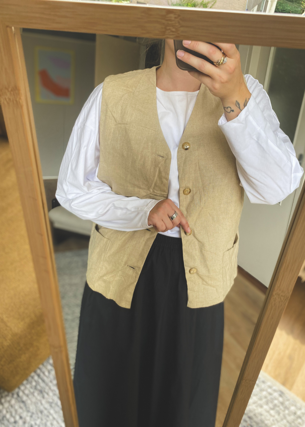 Beige gilet - maat L