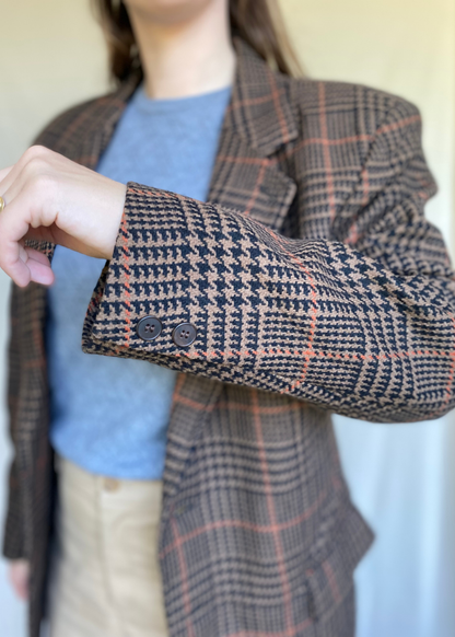 Bruin geruiten blazer - maat L/XL