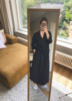 Zwart katoen-linnen blazer - maat S/M