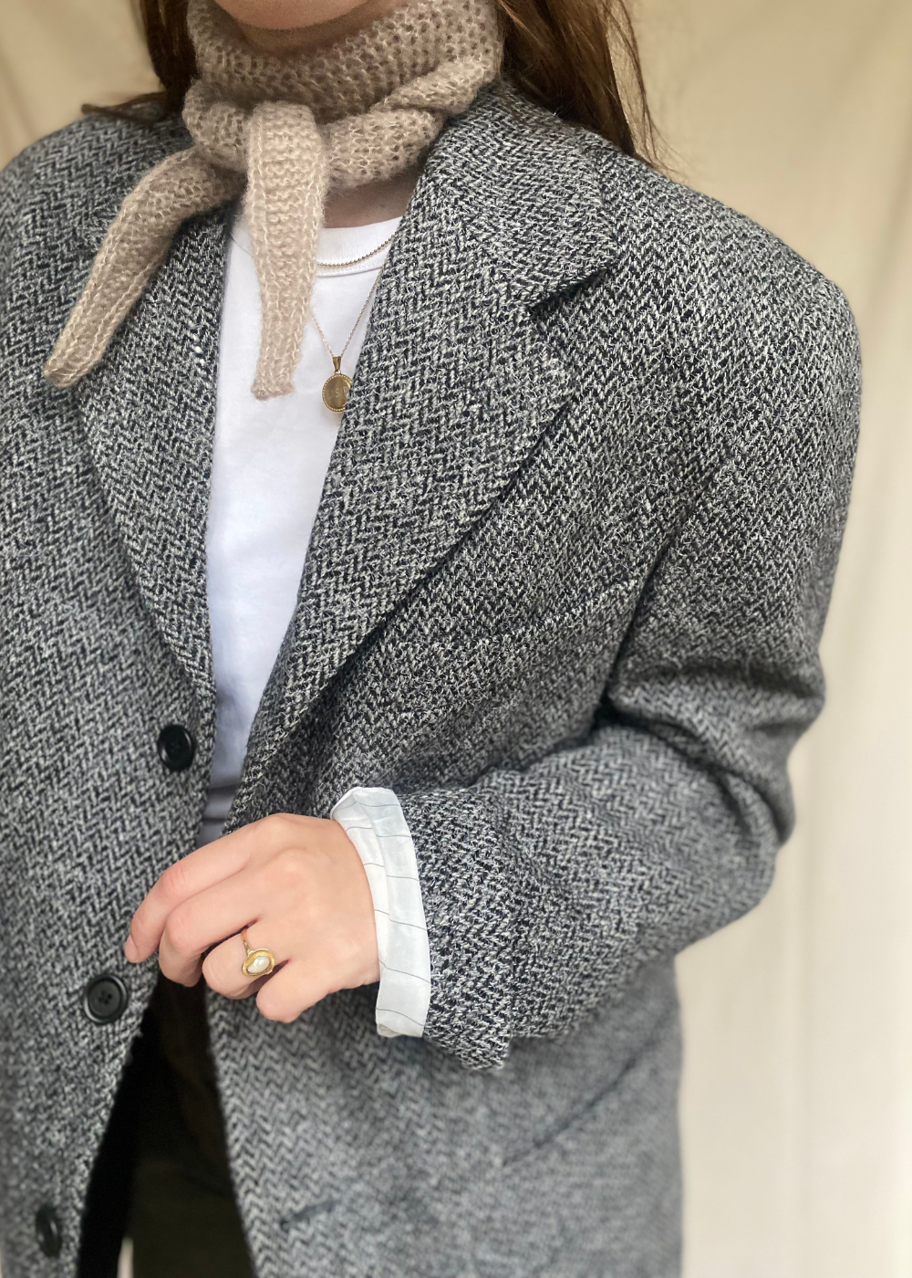 Grijze wollen blazer - maat L/XL