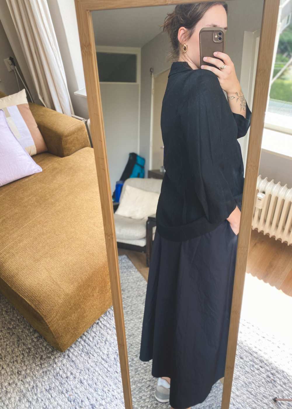 Zwart katoen-linnen blazer - maat S/M