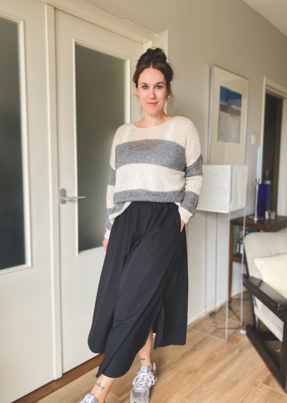 Gestreepte mohair mix - maat S/M