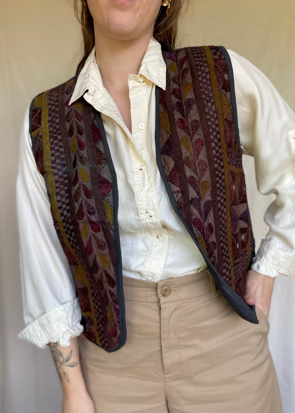 Bohemian vintage gilet - maat S tot XL