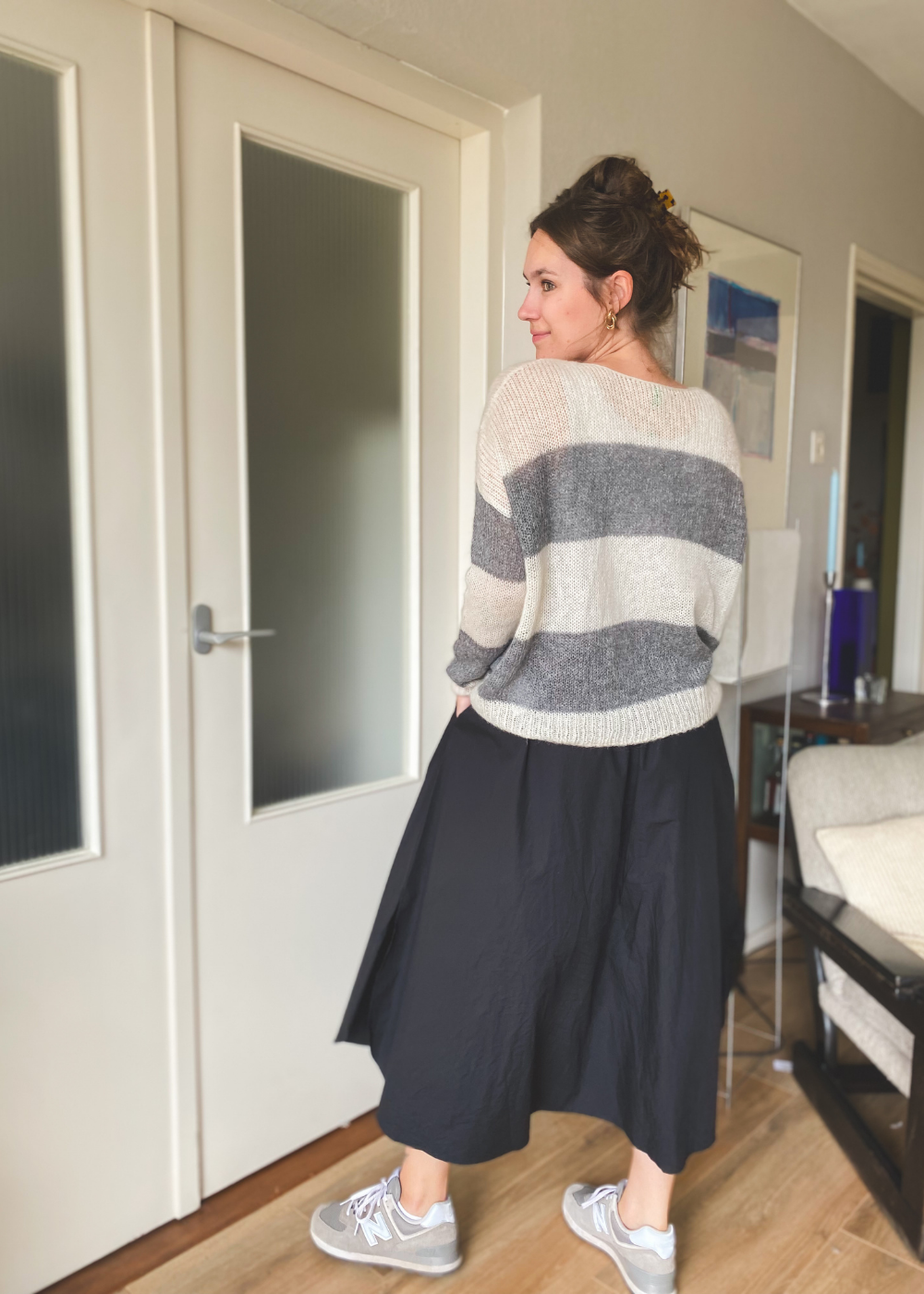 Gestreepte mohair mix - maat S/M
