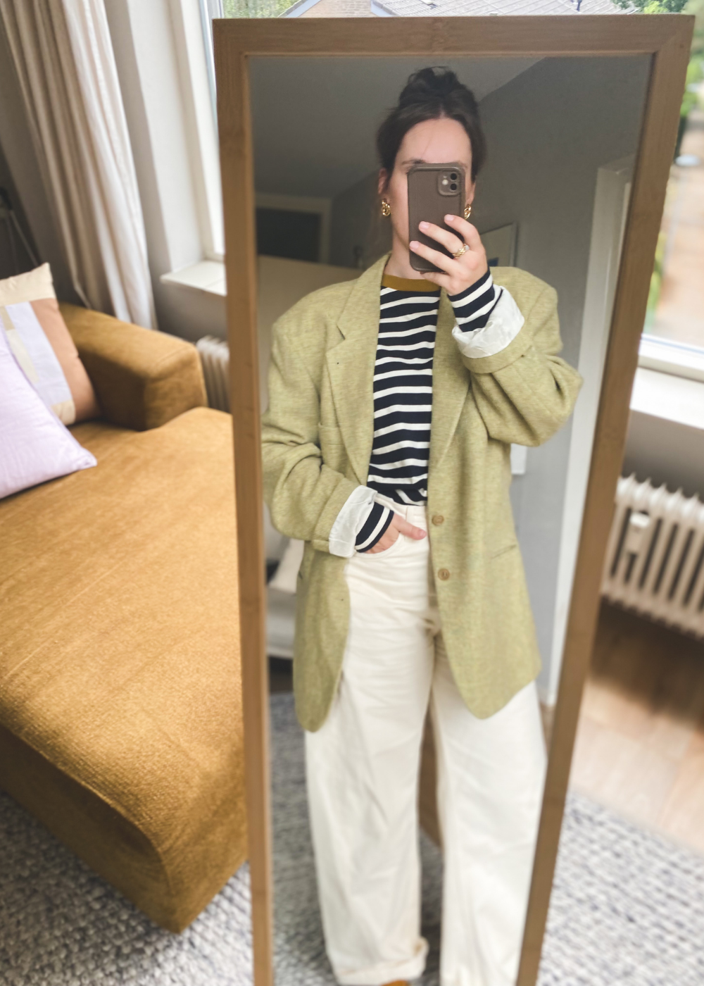 Pistache groene blazer - maat L/XL