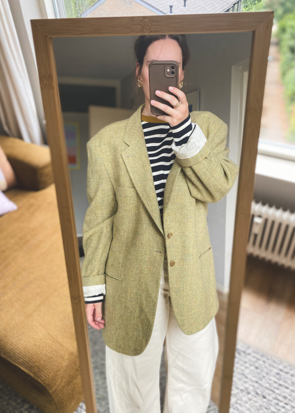 Pistache groene blazer - maat L/XL