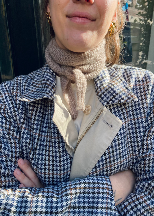 Taupe kleur mohair sjaal