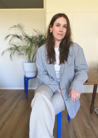 Katoen blazer met ruitjes - maat L/XL