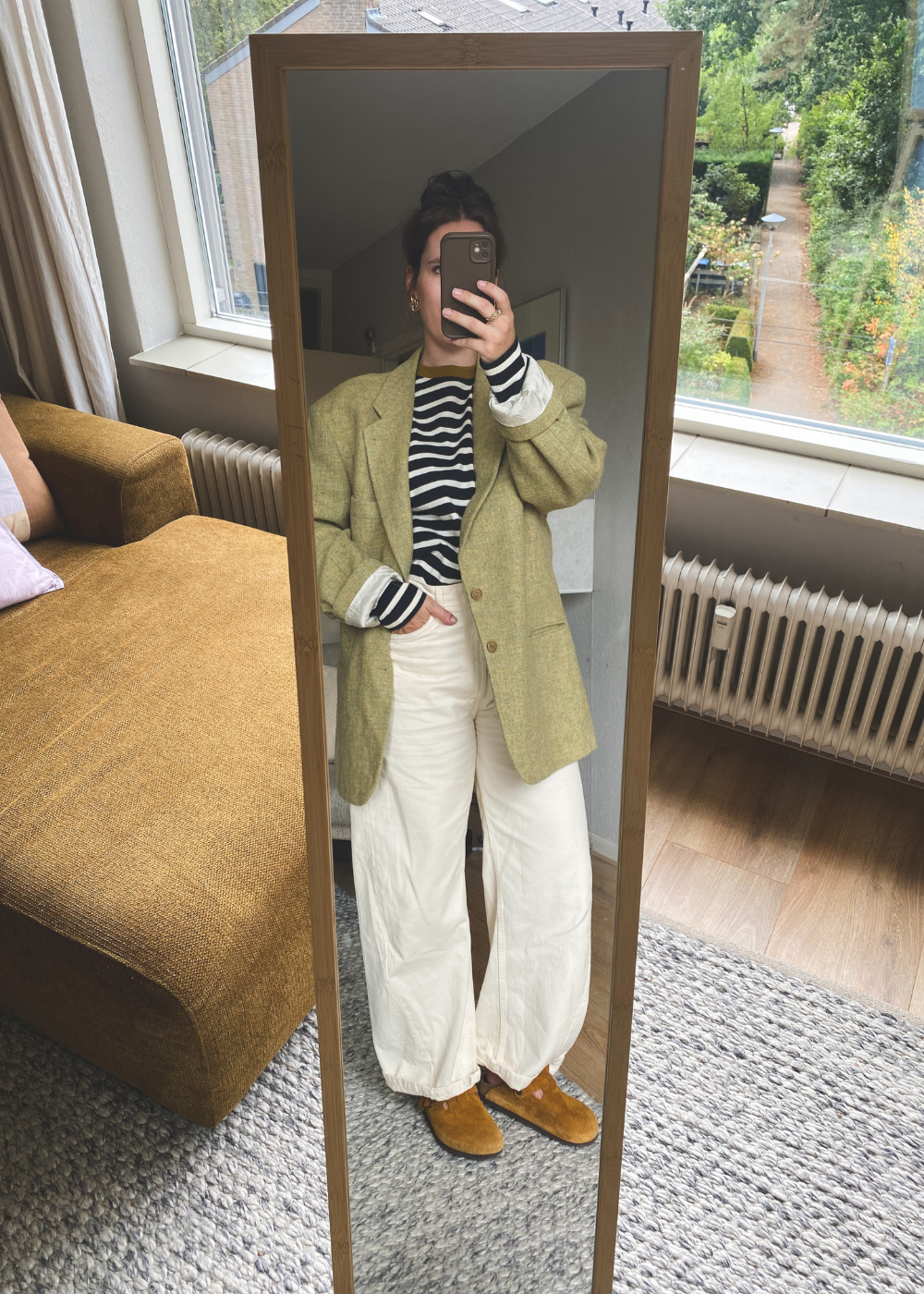 Pistache groene blazer - maat L/XL