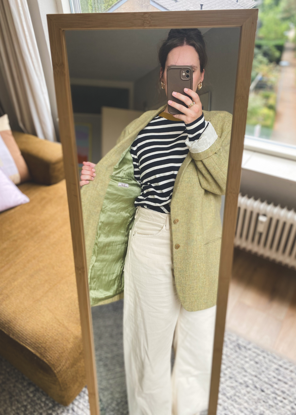 Pistache groene blazer - maat L/XL