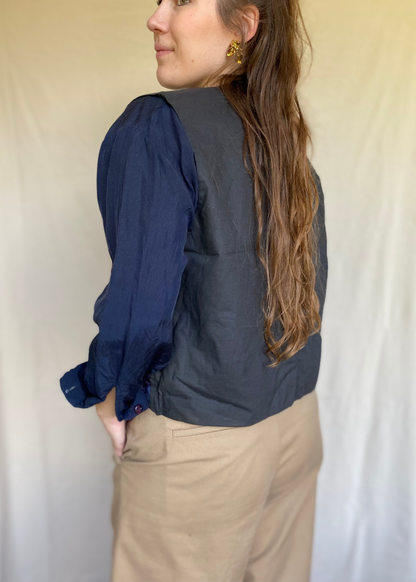 Geborduurde bloemen gilet - maat S tot XL