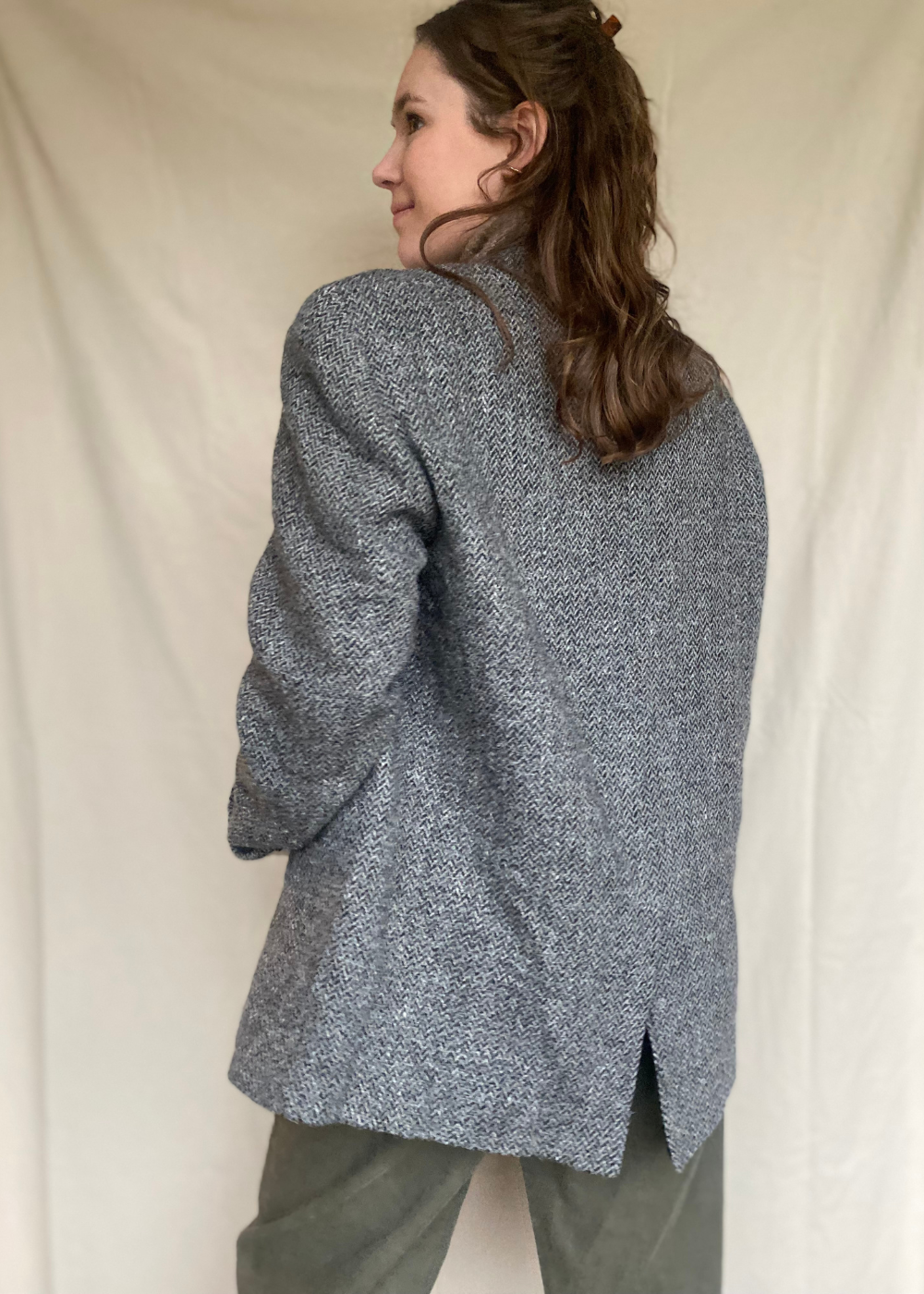 Grijze wollen blazer - maat L/XL