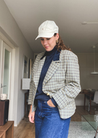 Blauw geruiten blazer - maat L