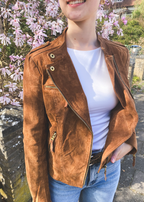 Suede leren jas - maat S/M