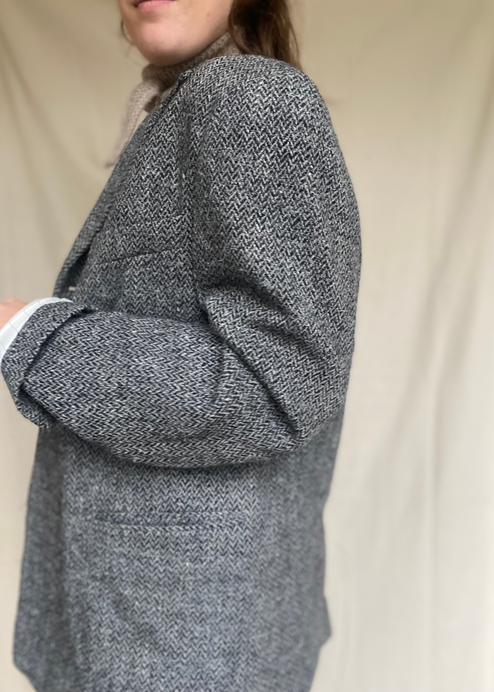 Grijze wollen blazer - maat L/XL