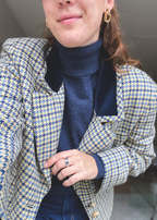 Blauw geruiten blazer - maat L