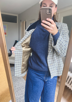 Blauw geruiten blazer - maat L
