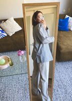 Katoen blazer met ruitjes - maat L/XL