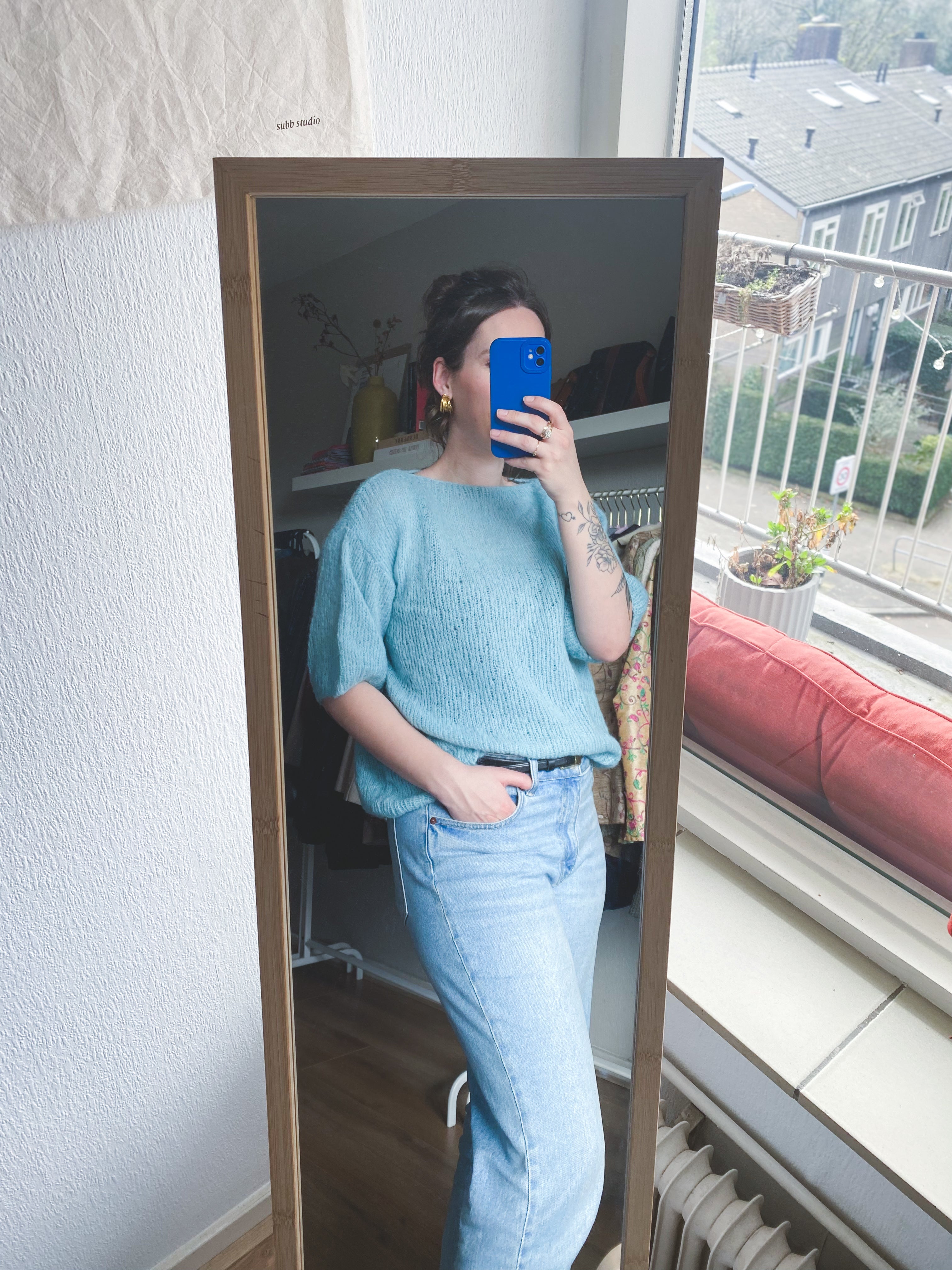 Hemelsblauwe top - maat M/L