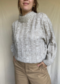 Lichtgrijze/beige gebreide trui - maat M/L