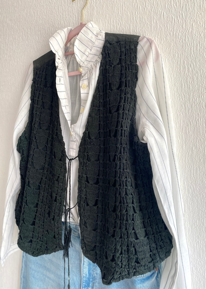 Zwart boho style dames gilet - maat S tot L